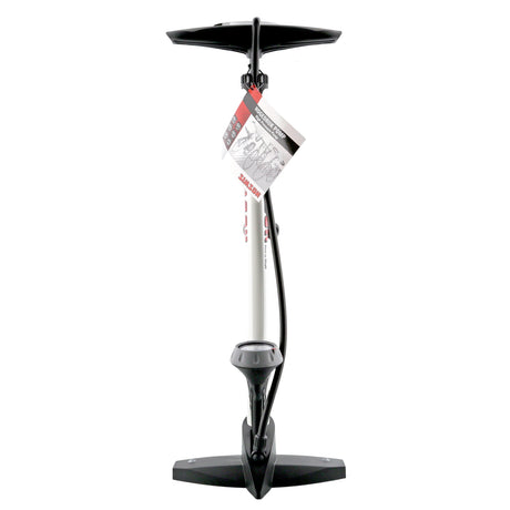 Fahrradpumpe mit Manometerstahl 61 cm weiß (020601)