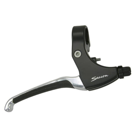Saccon Bremshebelset, Aluminium schwarz silber. Gummieinlage im Hebel.