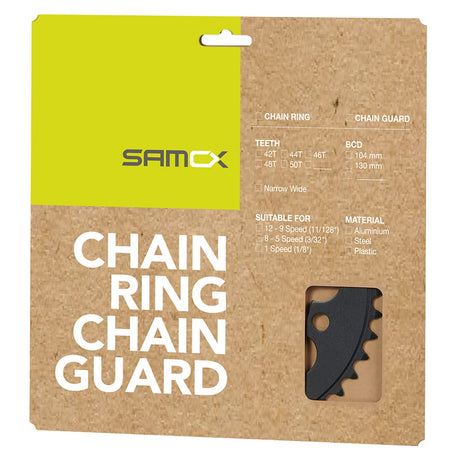 Messinggelagertes Samox E-Bike Kettenblatt 42t BCD 104 mm. 1 2x3 32 und 11 128 Stahl schwarz