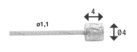 Elvedes Cable Systems BV Link Innenkabel Elvedes 3000 mm Edelstahl ø1,1 mm Shimano SRAM Nippel (auf Karte) – Silber