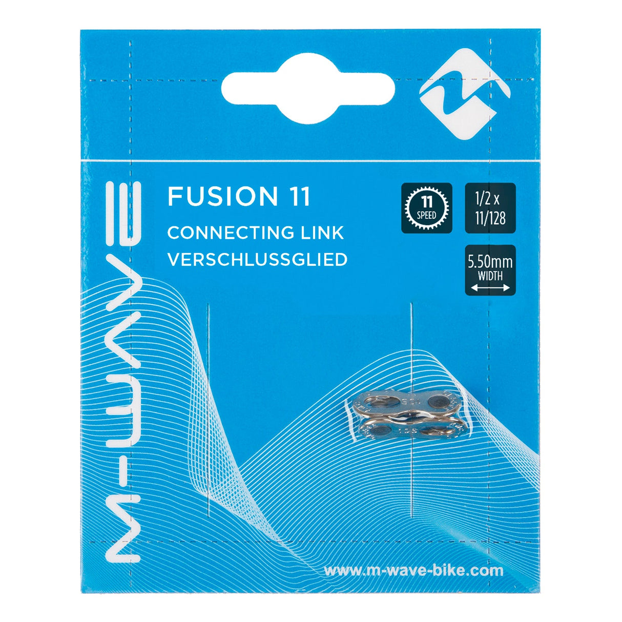 Messinggelagertes M-Wave-Schließglied 11 V. 1 2x3 32 - 5,5 mm. Silber