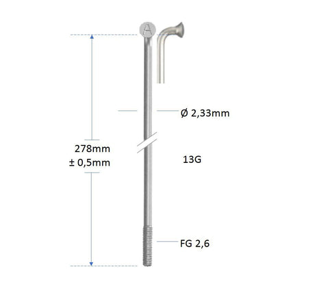 Spa. 278-13 Ø2.33 mm FG 2,6 Edelstahl - Silber (144)