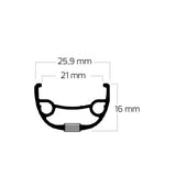 Ryde Felge Rival 21 28 622 32g 14g Disc Aluminium schwarz