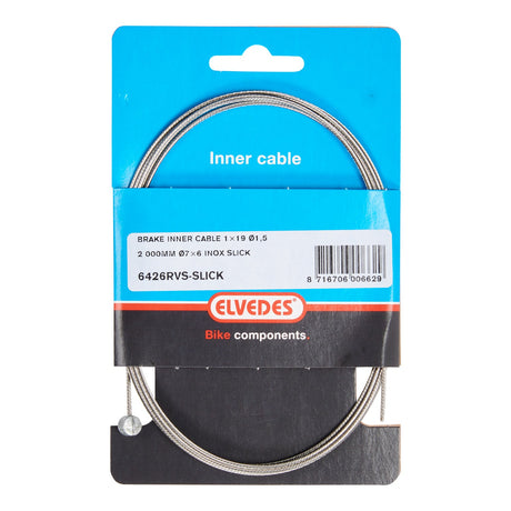 ELVEDES REM BINNenkabel 2000 mm Edelstahl Slick Ø1,5mm T-Nipple