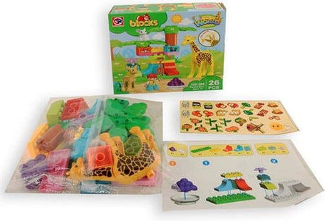 Jonotoys Bausteine mit 3 Zootieren und Hausmeister