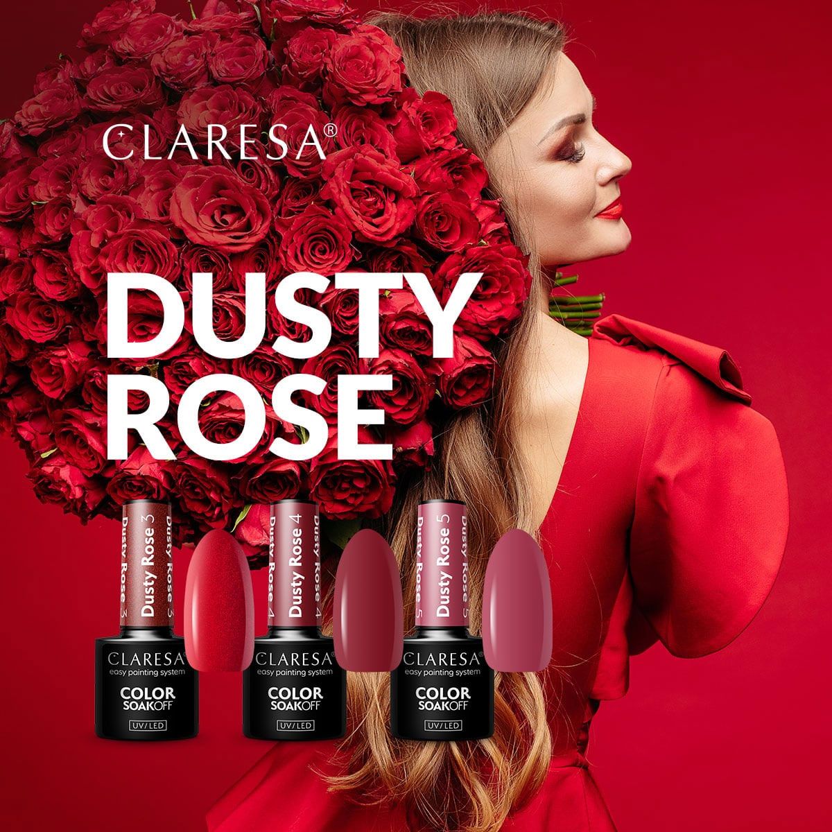 Claresa UV-LED-Gel-Nagellack, 5 ml, Dusty Rose 4