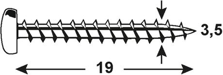 Connex Blechschraubenpfanne 3,5x19 25 Stück Edelstahl-A4 - dy4823519