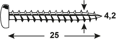 Connex Blechschraubenpfanne 4,2x25 18 Stück Edelstahl-A4 - dy4824225