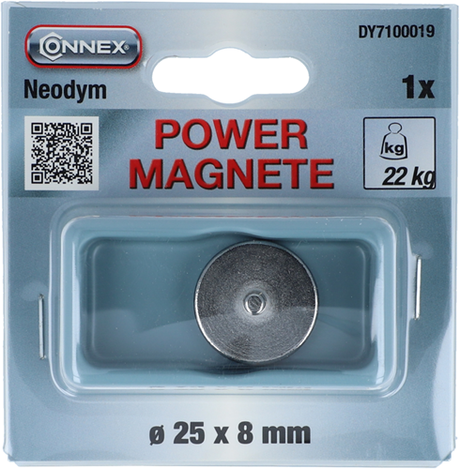 Connex magneet neodym d25mm m5-bout 22kg - dy7100019