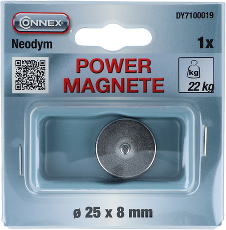 Connex magneet neodym d25mm m5-bout 22kg - dy7100019