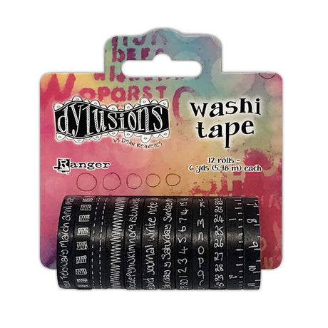 Ranger Ink Ranger • Dylusions Washi Tape Set Schwarz 3,5 cm x 5,5 m 12 Stück