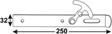 Connex poortoverval + haak 250x32x3 bvz - dyb2901271