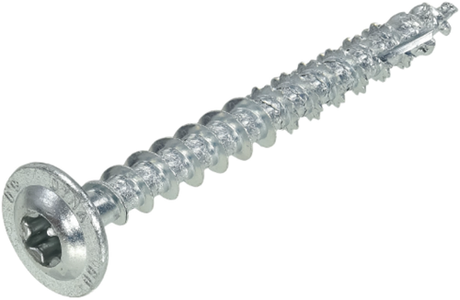 Dynaplus houtbouwschroef verzinkt tellerkop voldraad +snijpunt torx tx30 6.0x50 | 100 stuks - 0286.01.49901