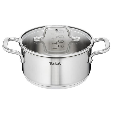 Tefal Kochgeschirr Tefal Virtuoso Kochtopf + Glasdeckel 24 cm Silber