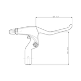Miranda Bremshebelset 3-Finger schwarz mattsilber