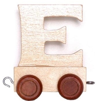 Bongers Spielzeug-Buchstabe E aus Holz mit Rädern, 6 cm hoch