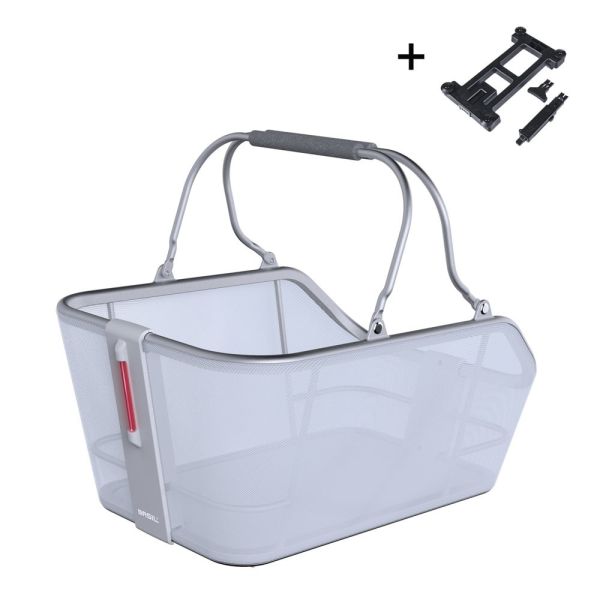 Basil Fahrradkorb Cento Tech Fiber Nordlicht Mik 21 Liter 39 x 24 x 15 cm blau silber