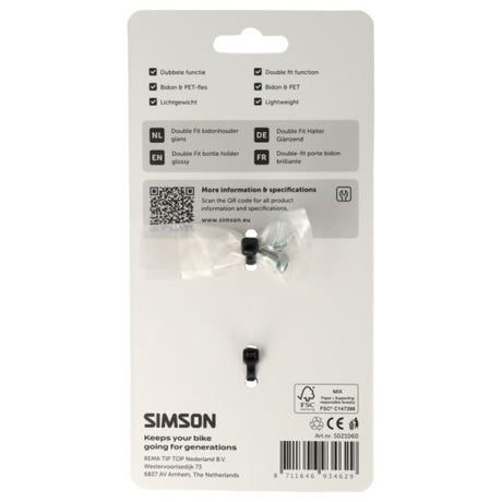 Simson Flaschen- und Flaschenhalter Double Fit, glänzend schwarz