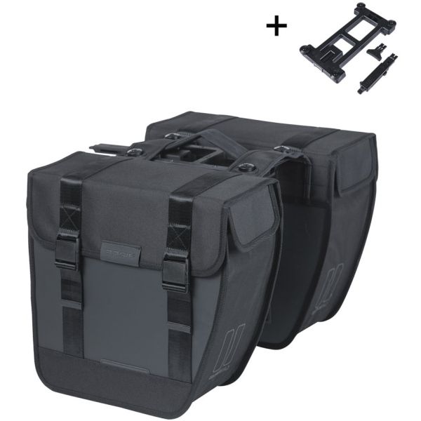 Basil Doppelte Fahrradtasche Tour wasserdicht mik 28 Liter 14 x 29 x 30 cm (2x) - schwarz