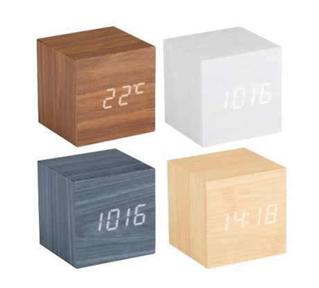 Grundig Wecker Digital Holzmaserung 6x6x6cm