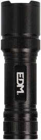 Enzo edm zwarte tactische led-zaklamp, aluminium, met zoom, 3 x aaa-batterijen (meegeleverd), 150 lumen