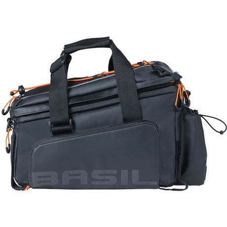 Basilikum Miles XL Pro-Gepäck-Bedrohungstasche, schwarzer Orange, wasserdicht, 9-36L, geeignet für Elektrofahrräder