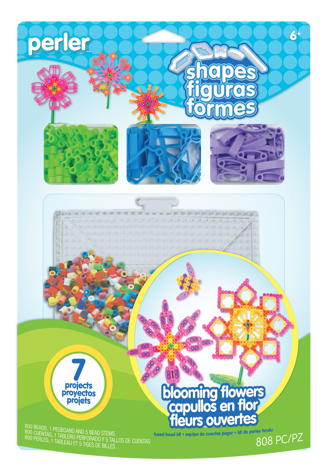 Perler • Blühende Blumen verschmolzenes Perlenset
