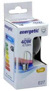 Enzo energetic led kogel e27 4-40w 2700k filament helder - 2720260