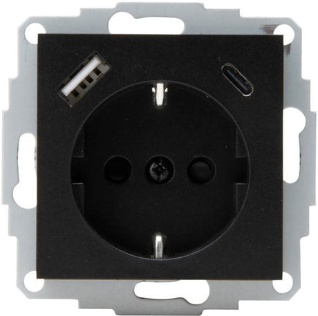 Enzo kopp hk07 anthrazit Einbausteckdose | RA + USB + USB-C – 4623113