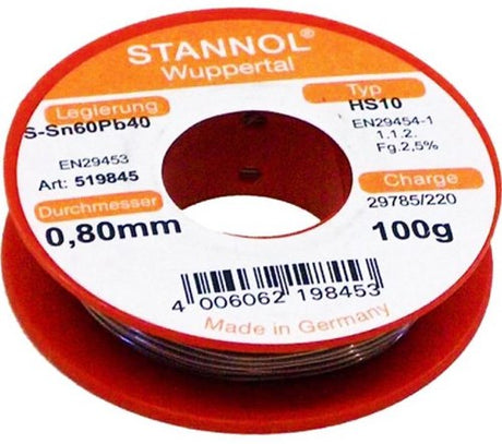 Enzo Stannol Lötzinnharzkerndurchmesser 0,8 mm 100 g – 6474982