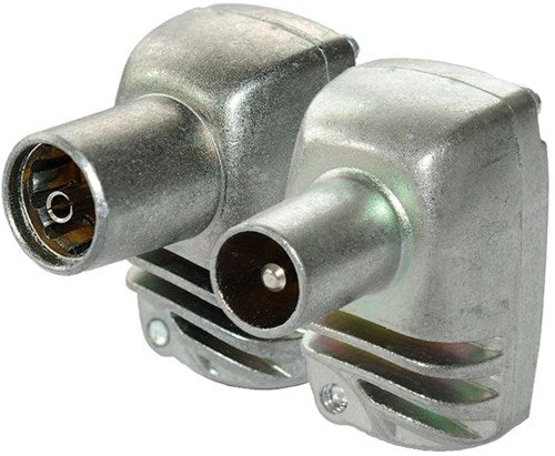 Enzo Technetics Set mit 2 Koax-Steckern, abgewinkelt, Metall, 4 g – 2074010