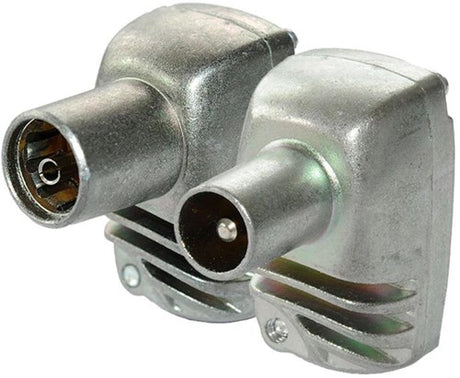 Enzo Technetics Set mit 2 Koax-Steckern, abgewinkelt, Metall, 4 g – 2074010