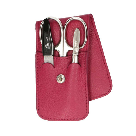 Erbe Solingen 3-teiliges Maniküre-Etui mit Druckknopfverschluss Fuchsia (erbe9079)