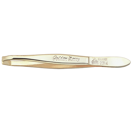 Erbe Solingen Pinzette vergoldet gebogen 8cm (erbe92314)