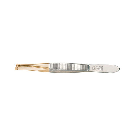 Erbe Solingen gerade schmal vergoldete Pinzette 9cm (erbe92341)