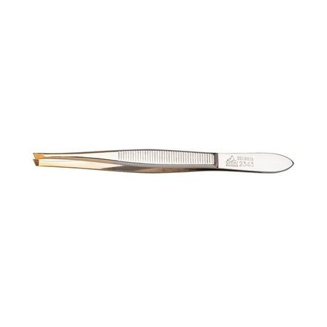 Erbe Solingen Diagonale schmale vergoldete Pinzette 9cm (erbe92343)