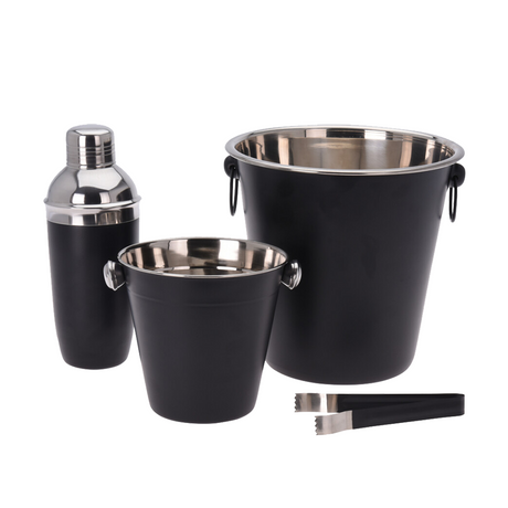 Ty Excellent Houseware Bar-Set Edelstahl schwarz 4-teilig