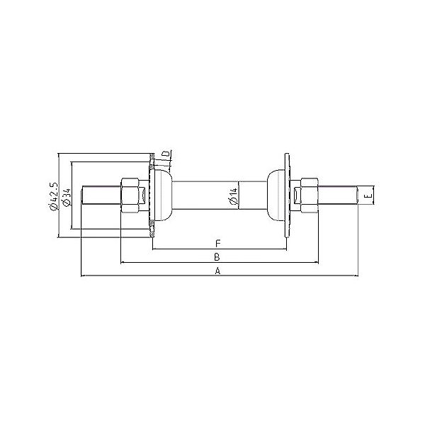 Marwi Vorderradnabe 412 - 36 Löcher - 100 mm Einbaubreite - verchromt