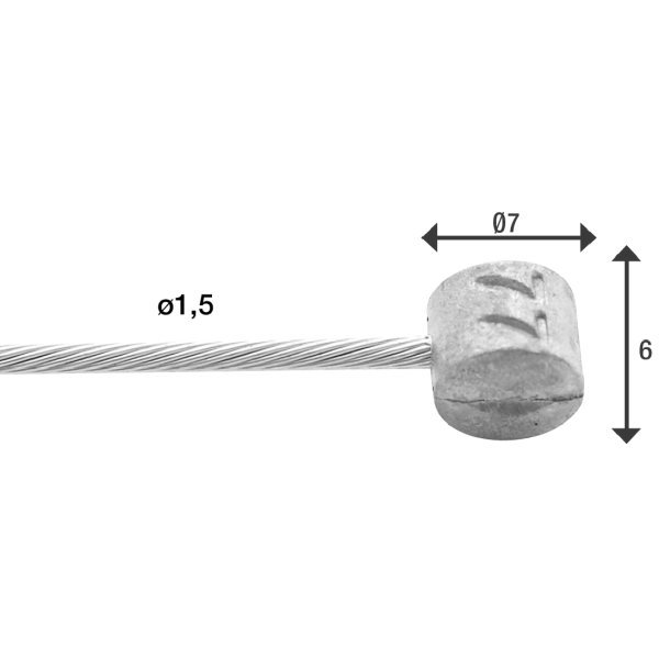 Elvedes Bremsinnenzug Slick Edelstahl 2000 mm ø 1,5 mm (100x)