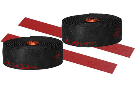 Supacaz Super klebriges Kush Galaxy Lenkerband schwarz rot inklusive Aluminium-Lenkerstopfen