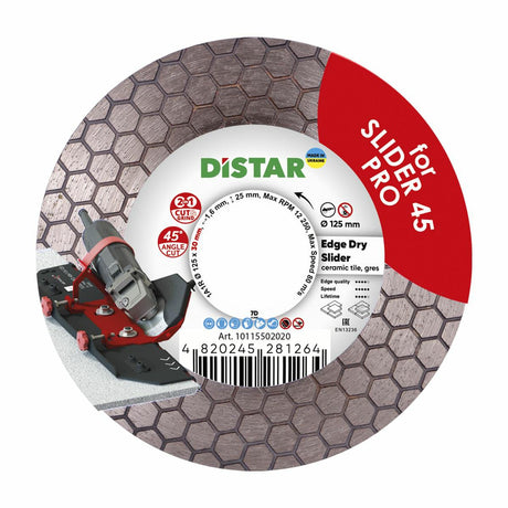 Distar diamanten schild rand droge schuif 125 x 1,6 x 25 x 30