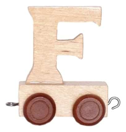 Bongers Spielzeug-Holzbuchstabe F mit Rädern, 6 cm hoch