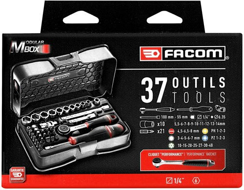 FACOM-Steckdose 1 4 6-seitig festziehen und verschrauben.