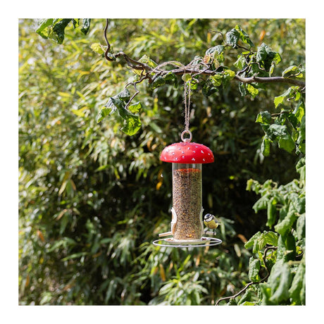 Esschert Design Fliegenpilz-Vogelfuttersilo, Durchmesser 16,6 x 24,5 cm