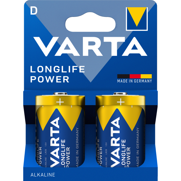 Varta Batterie Longlife Power – Hochenergiebatterie Mono 2-teilig Blis Longlife