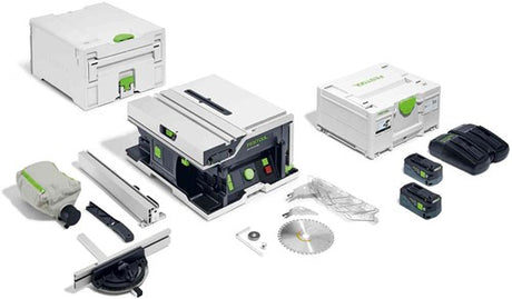 Festool csc sys 50 ebi-plus | Akku-Tischkreissäge 2x18V im Systainer (2x 5,0Ah Akku + TCL 6 Duo Schnellladegerät) - 577374