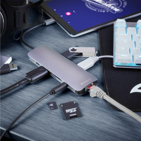 Sharkoon USB 3.0 Typ C Combo Adapter Dockingstation (Dunkelgrau)