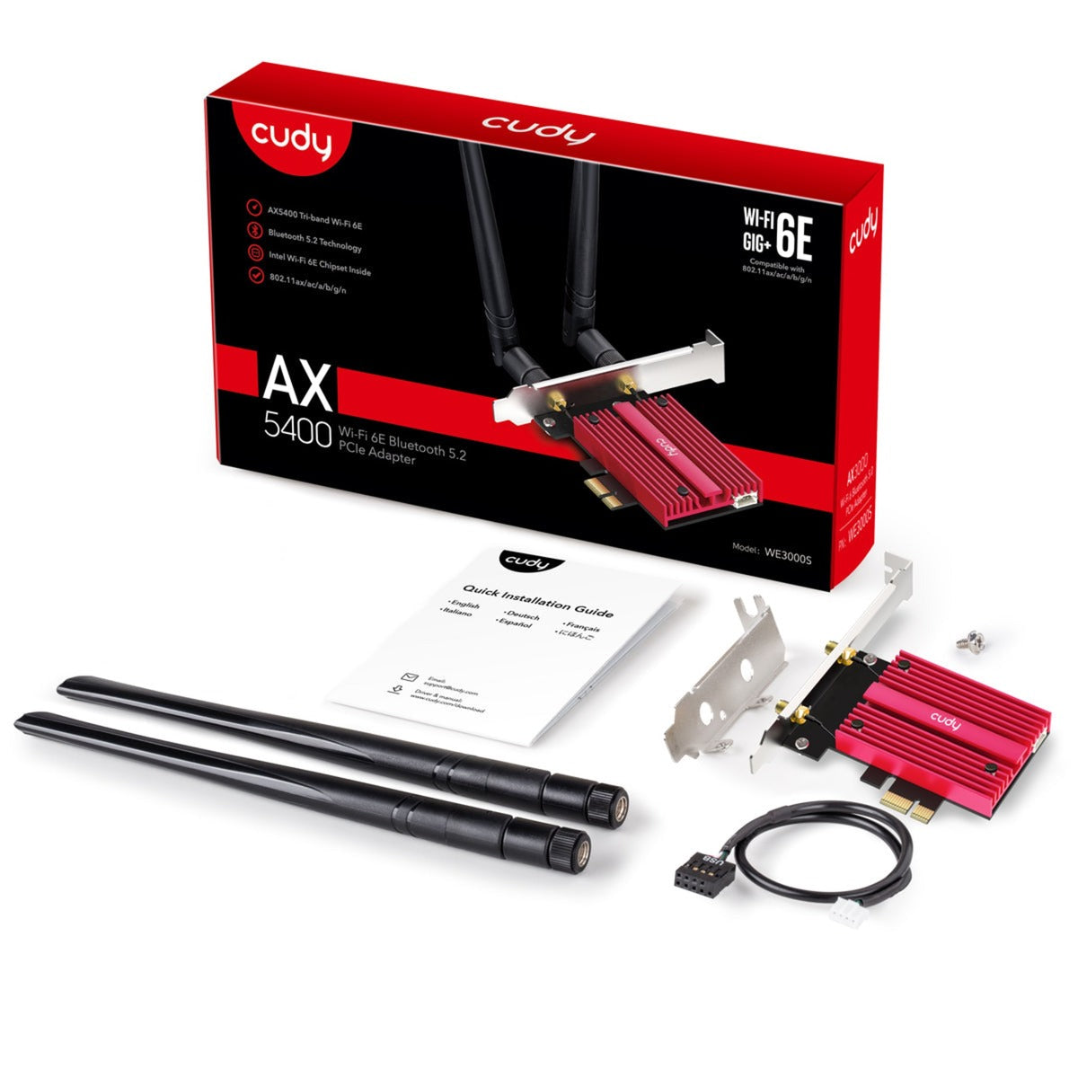Cudy Ax5400 Wi-Fi 6e Bluetooth 5.3 PCI-E-Adapter