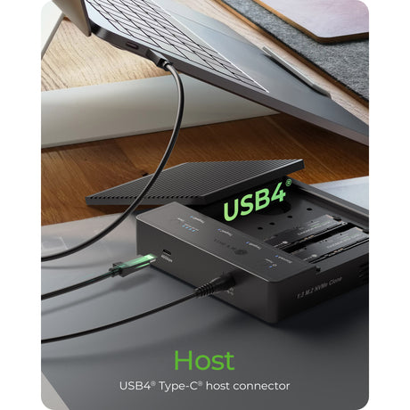Icy Box ib-4013mcl-c4 4-Bay USB4® Duplikator (1:3 Klone) Dockingstation (schwarz)