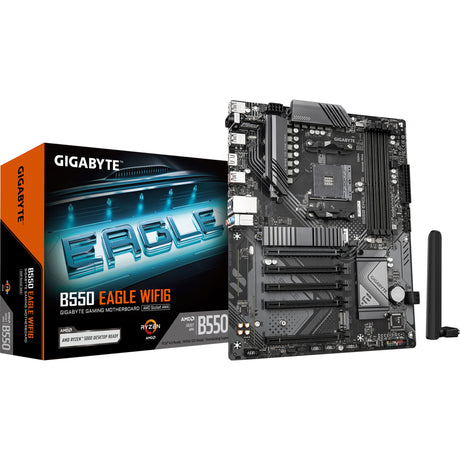 Gigabyte b550 eagle wifi6 socket am4 moederbord (zwart grijs, raid, gb-lan, wi-fi 6, bt, sound, atx)